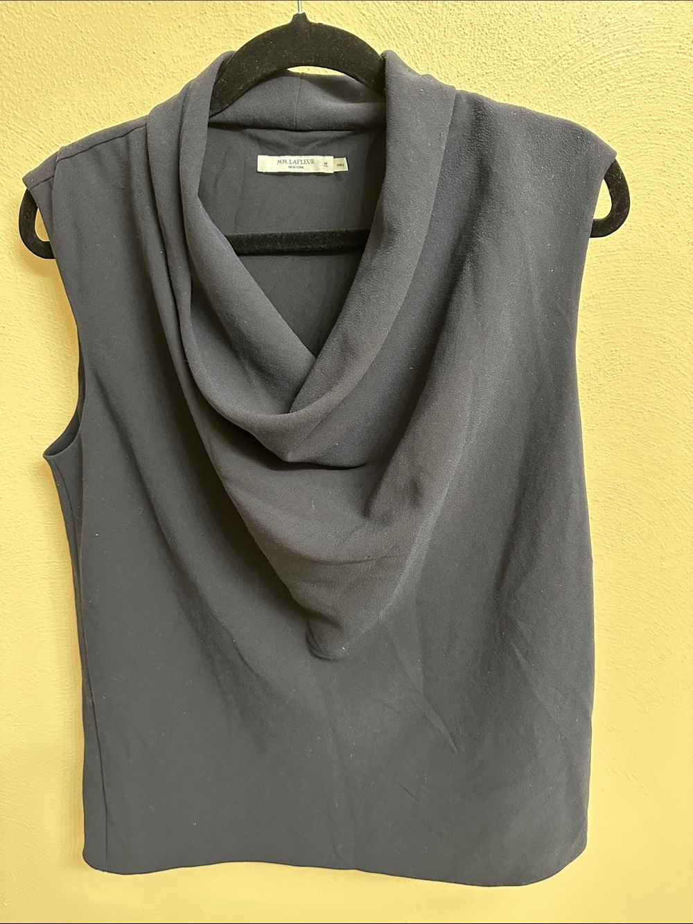 MM LaFleur Sloane Top Navy | Draped Cowl Blouse